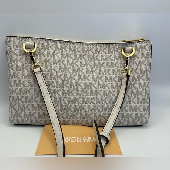 Michael Kors Cream and Tan Crossbody Bag - Picture 2 of 4